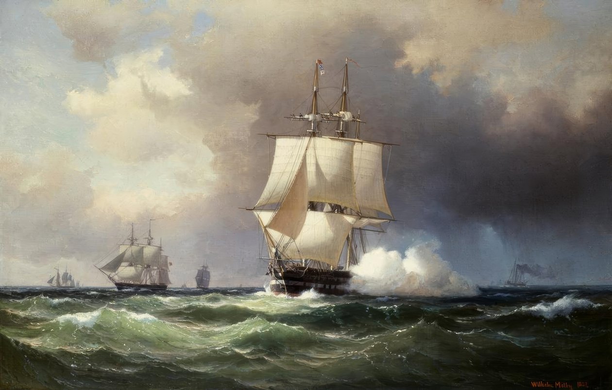 Açık denizlerde kare denizciler by Vilhelm Melbye