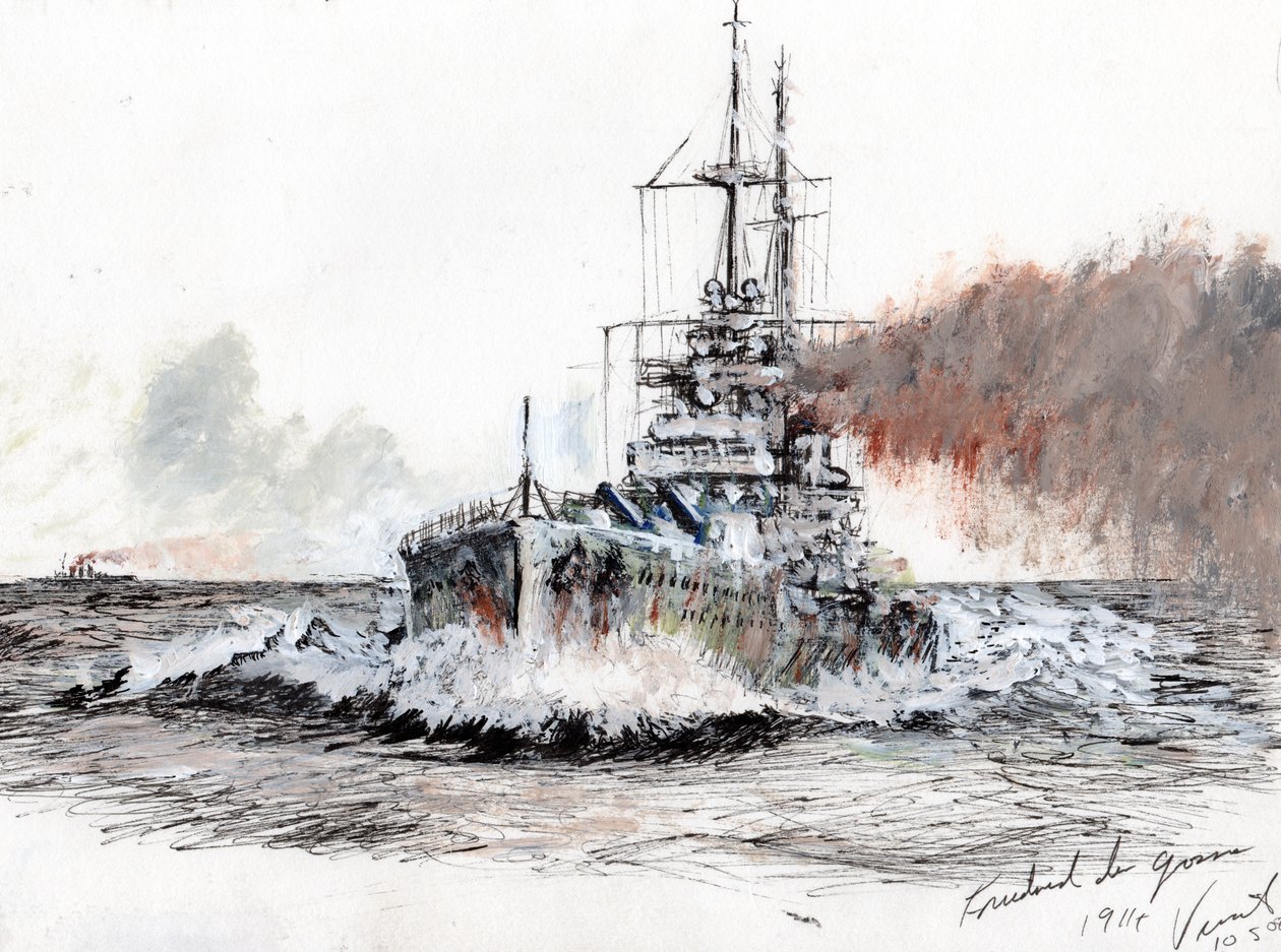 Friedrich der Grosse 1914, 2008, (Kağıt üzerine akrilik mürekkep) by Vincent Alexander Booth