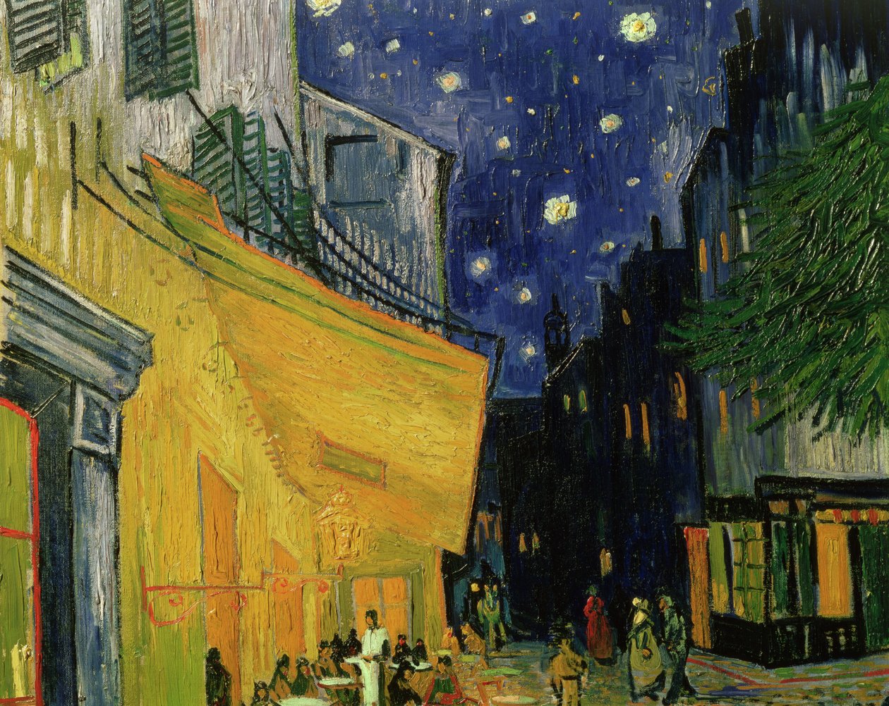 Cafe Terrace, Place du Forum, Arles, 1888 tuval üzerine yağlı boya 192281 detayı by Vincent van Gogh