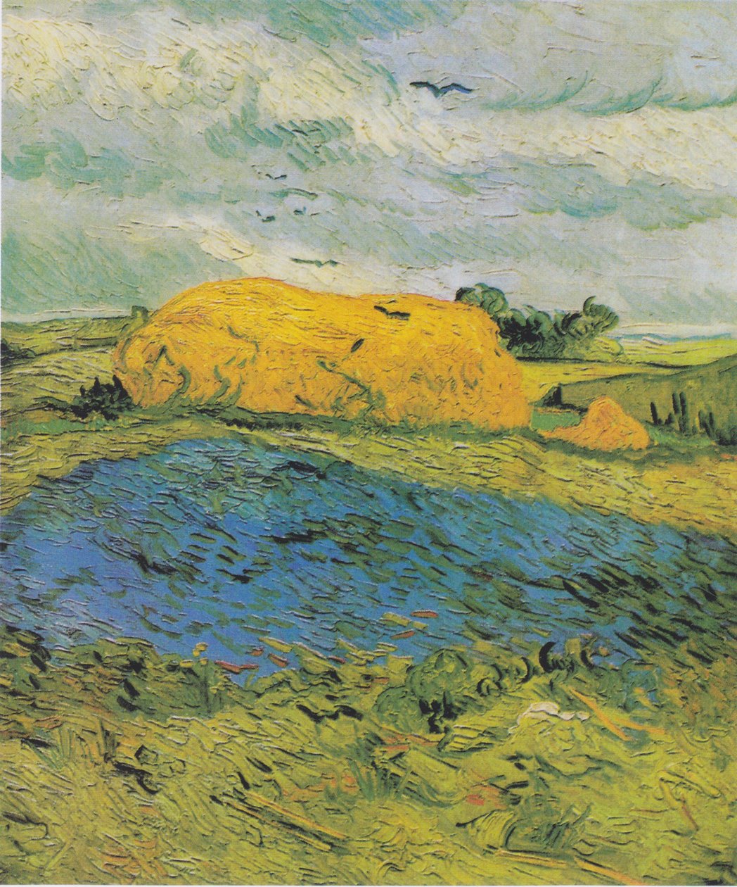 Yağmurlu bir günde samanlıklar by Vincent van Gogh