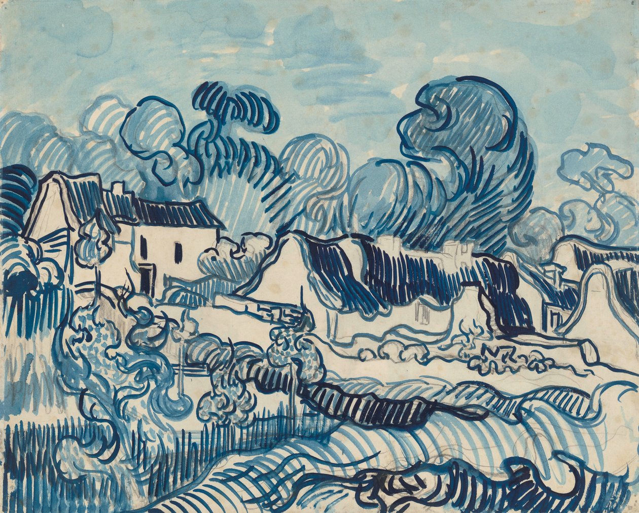 Evler ile Peyzaj by Vincent van Gogh