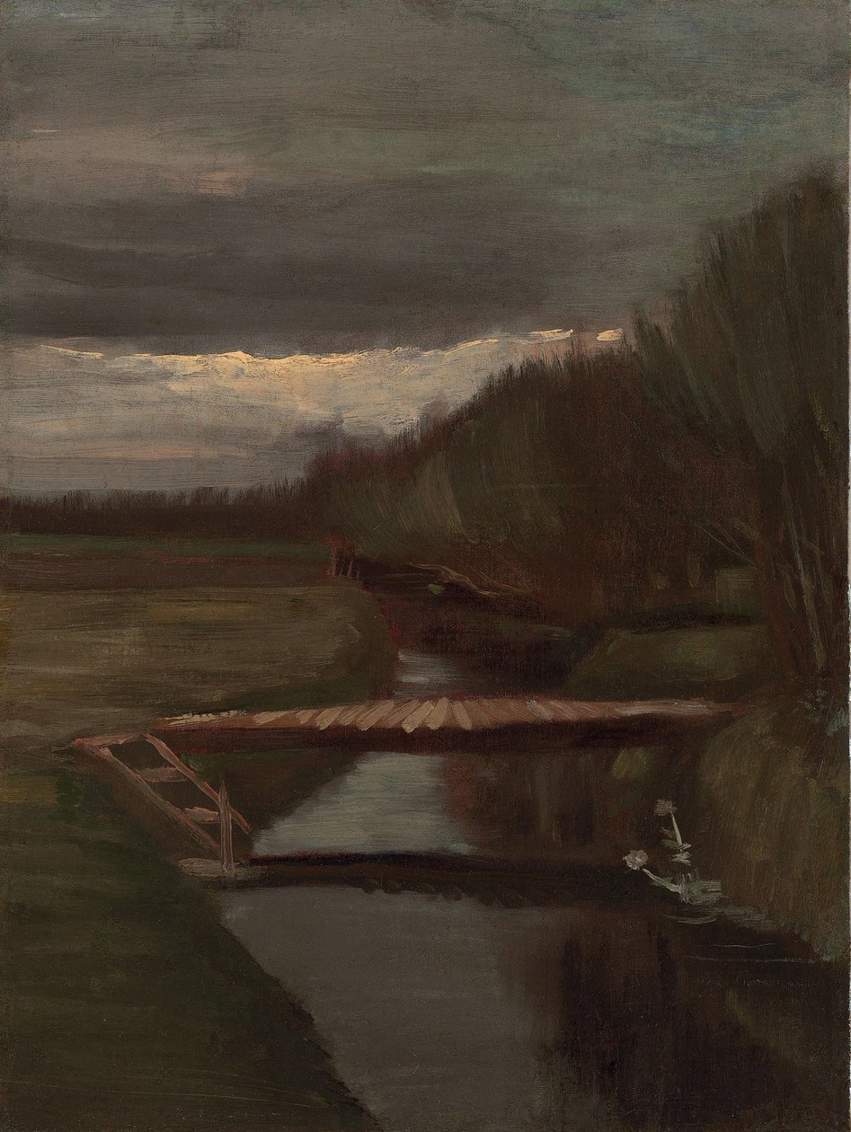 Hendek ve küçük köprü by Vincent van Gogh