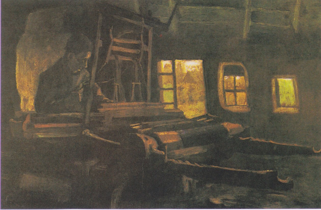 Üç dar pencereli bir odada Weber by Vincent van Gogh