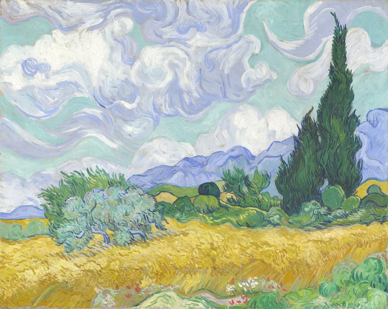 Selvi ile Buğday Tarlası by Vincent van Gogh