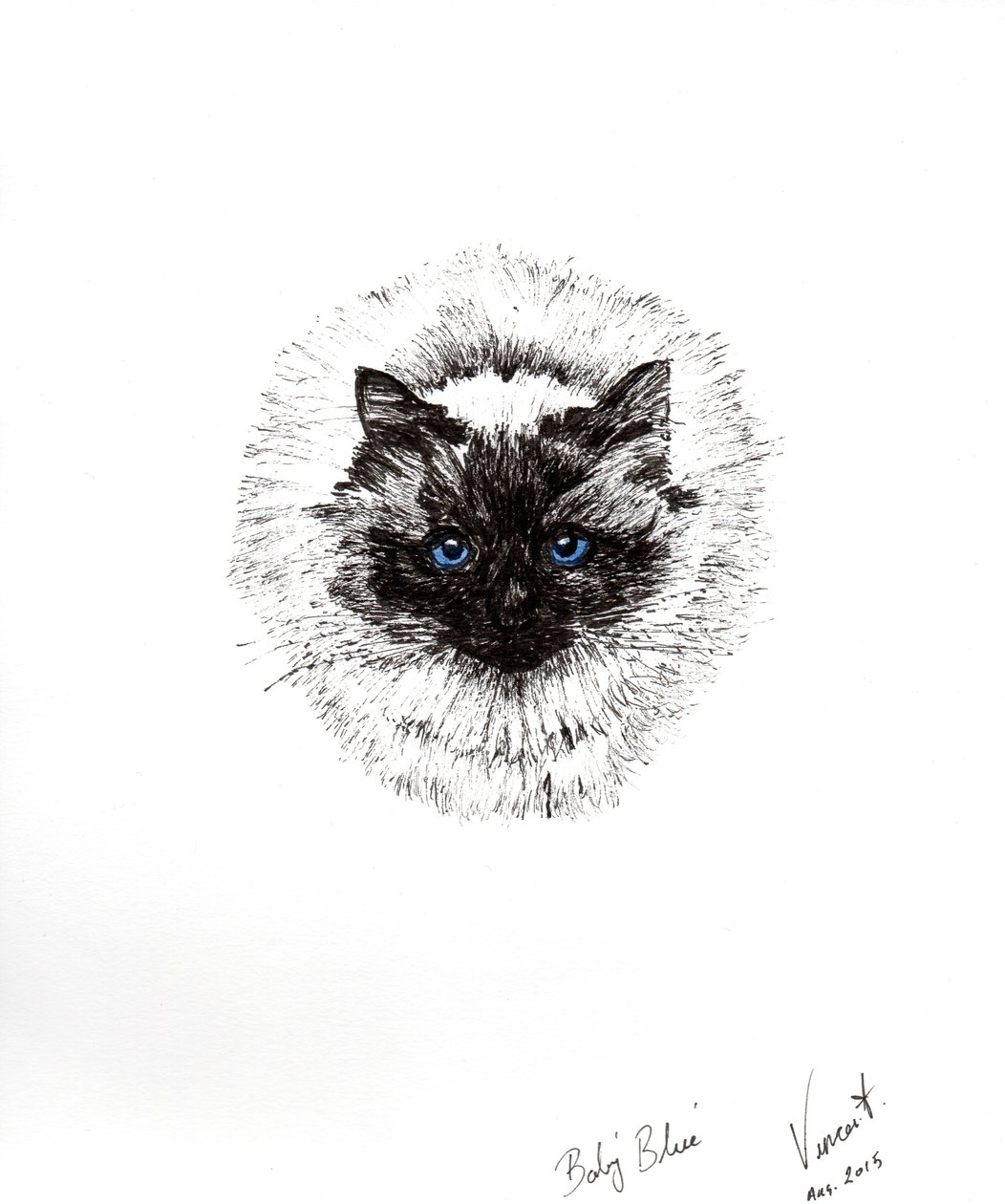 Bebek top, 2015, (kağıt üzerine mürekkep) by Vincent Alexander Booth