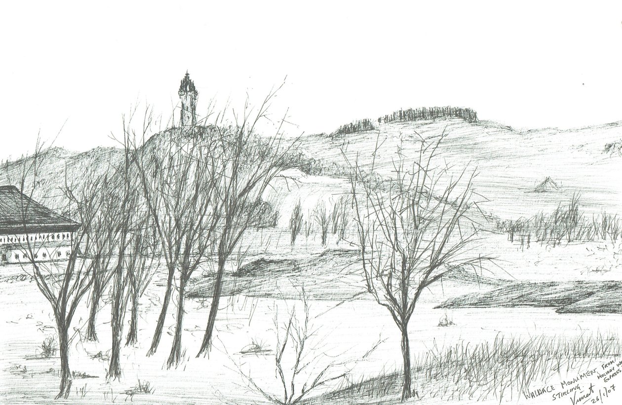 Wallace Anıtı; 2007; (kağıt üzerine mürekkep) by Vincent Alexander Booth