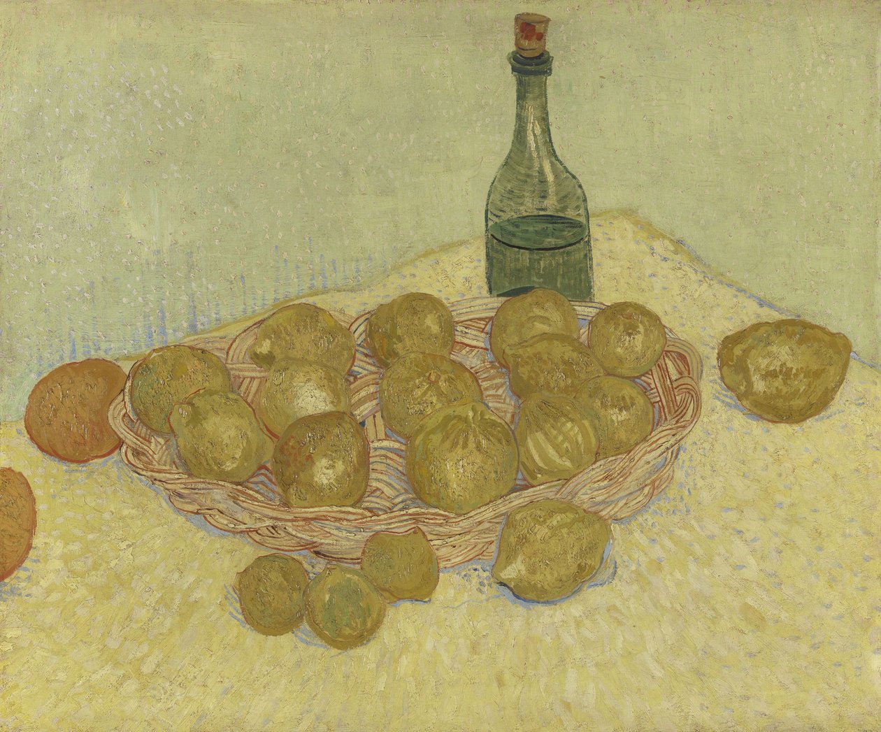 Limon ve şişe sepeti, 1888. by Vincent van Gogh