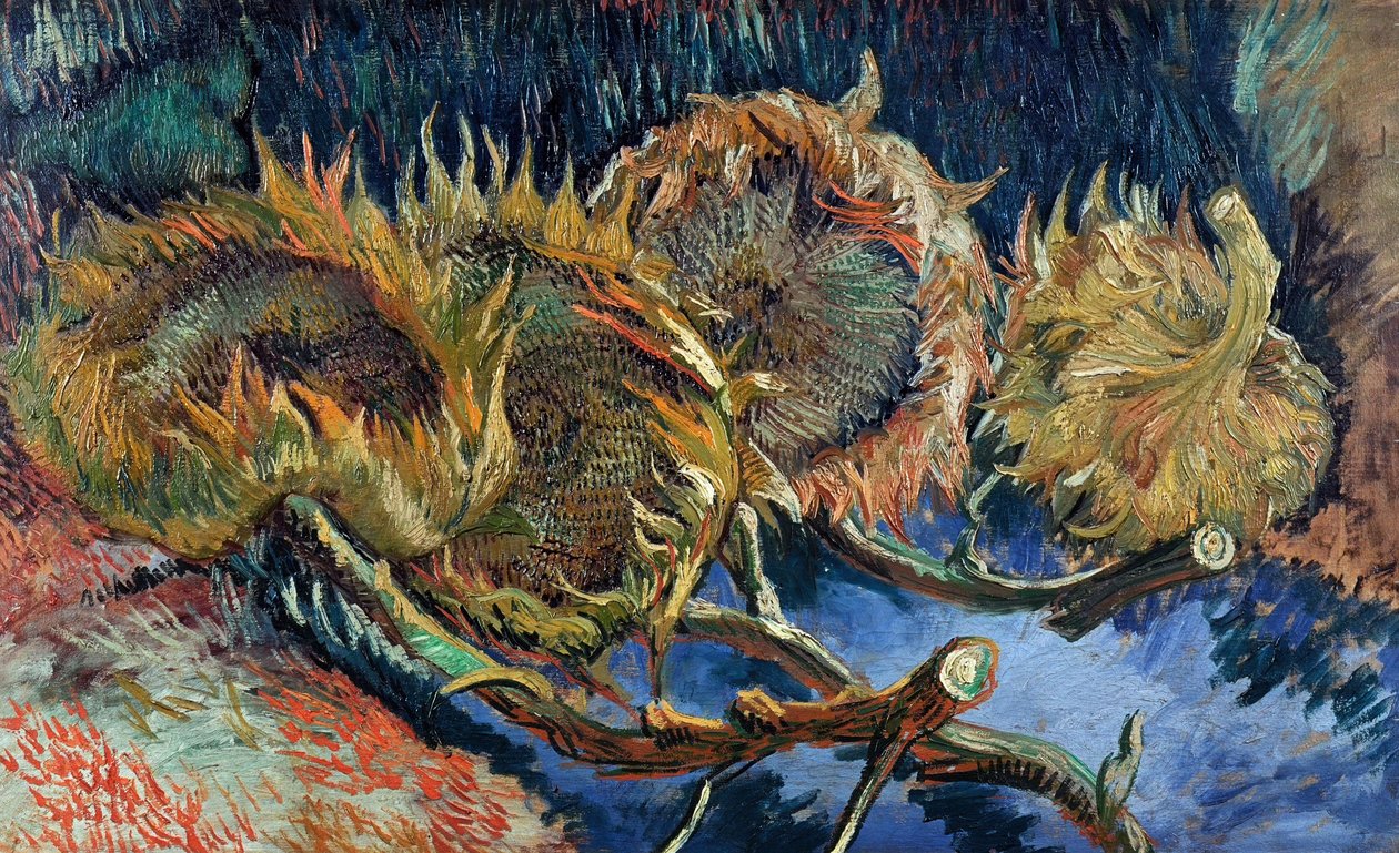 Dört kesilmiş ayçiçeği, 1887. by Vincent van Gogh