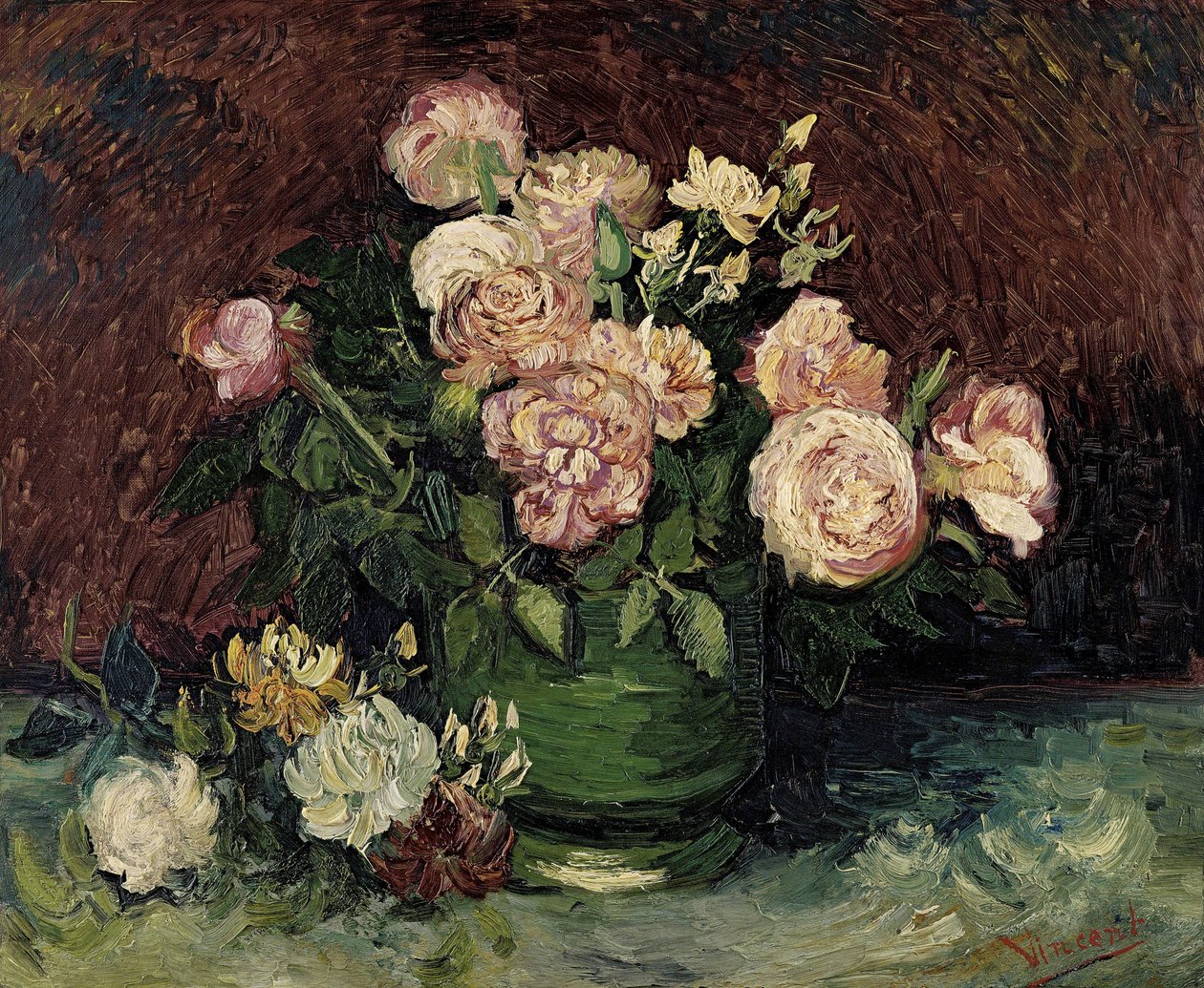 Güller ve Şakayıklar, 1886. by Vincent van Gogh