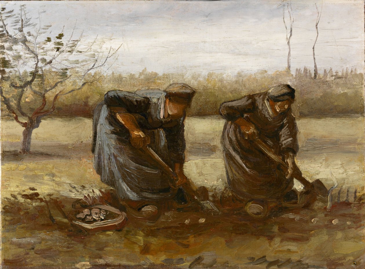Patates Kazan İki Köylü Kadın, 1885. by Vincent van Gogh