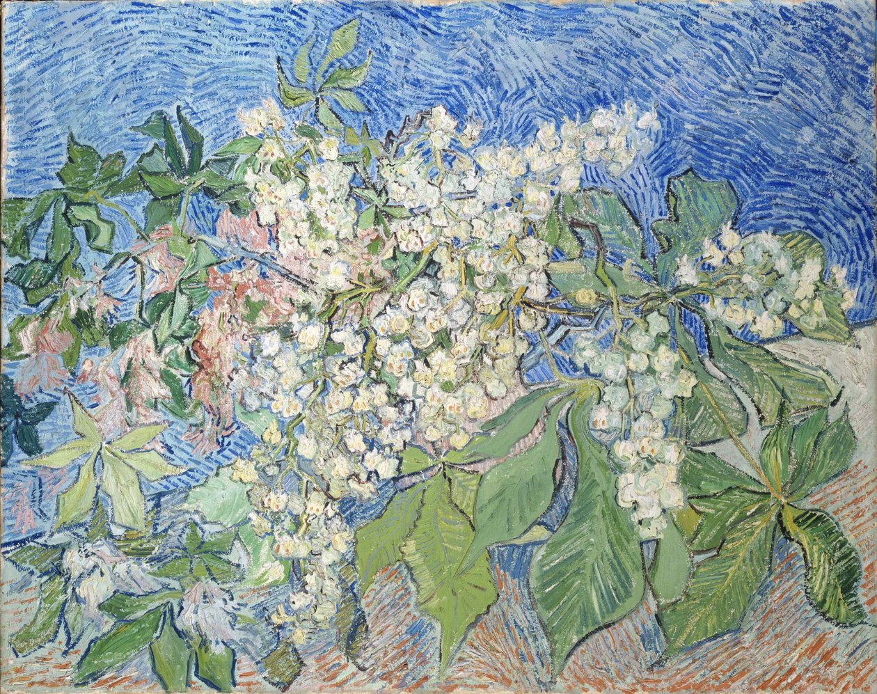 Çiçek açmış kestane ağaçlarının dalları, 1890. by Vincent van Gogh