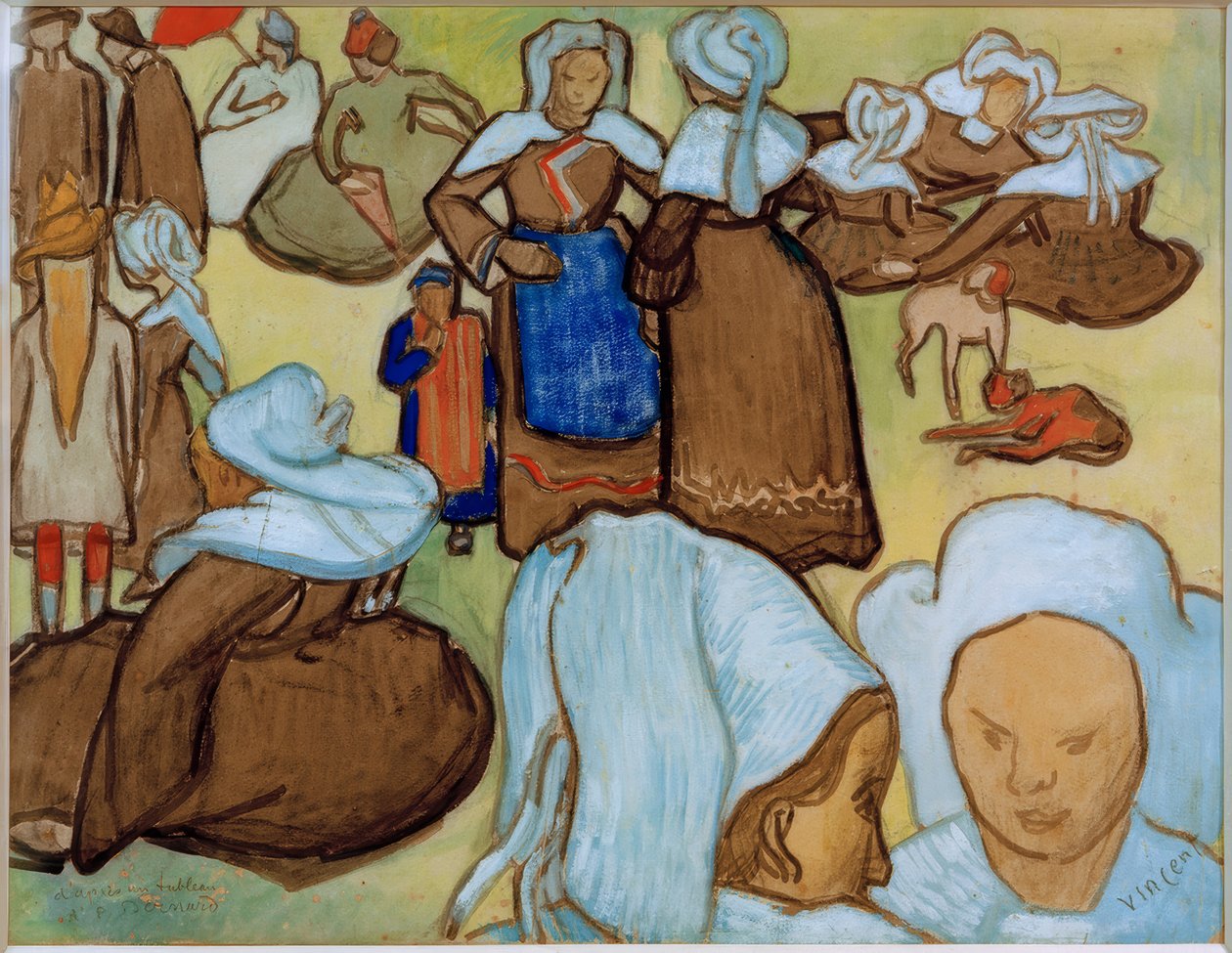 Çayırda Breton kadınları by Vincent van Gogh