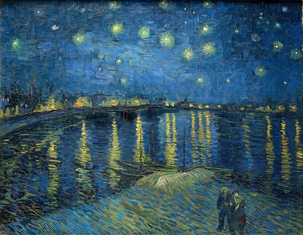 Rhône Üzerinde Yıldızlı Gece by Vincent van Gogh