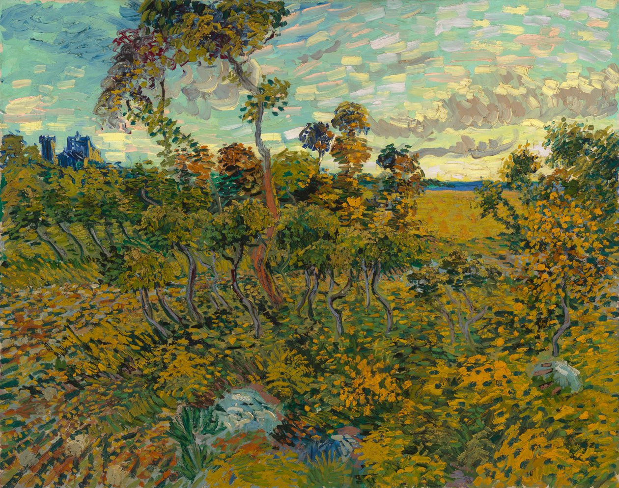 ಮಾಂಟ್ಮಜರ್ ಟರ್ಕ್‌ನಲ್ಲಿ ಸೂರ್ಯಾಸ್ತ by Vincent van Gogh