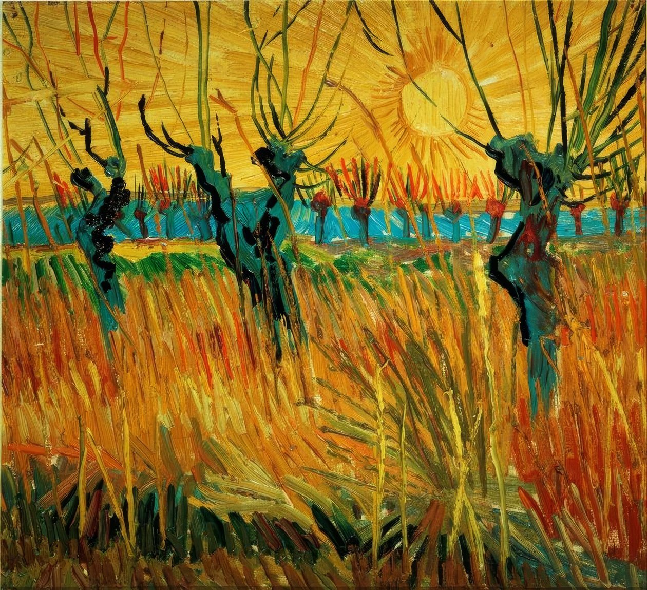 gün batımında söğütler by Vincent van Gogh