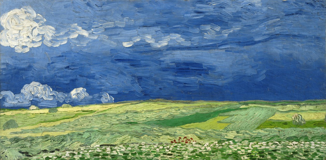 Fırtına bulutları altında buğday tarlası, 1890 by Vincent van Gogh