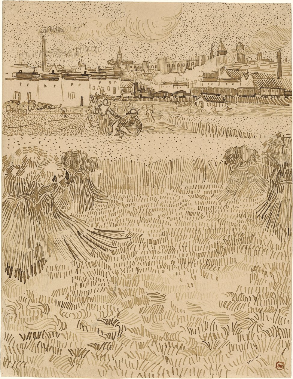 Arles. Buğday Tarlalarından Görünüm (1888) by Vincent van Gogh