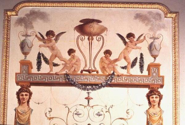 ಪೊಂಪಿಯನ್ ಸಂಗೀತ ಕೊಠಡಿಯ ಗೋಡೆಯ ವಿವರ, 1777-80ಟರ್ಕ್ by Vincenzo Valdre
