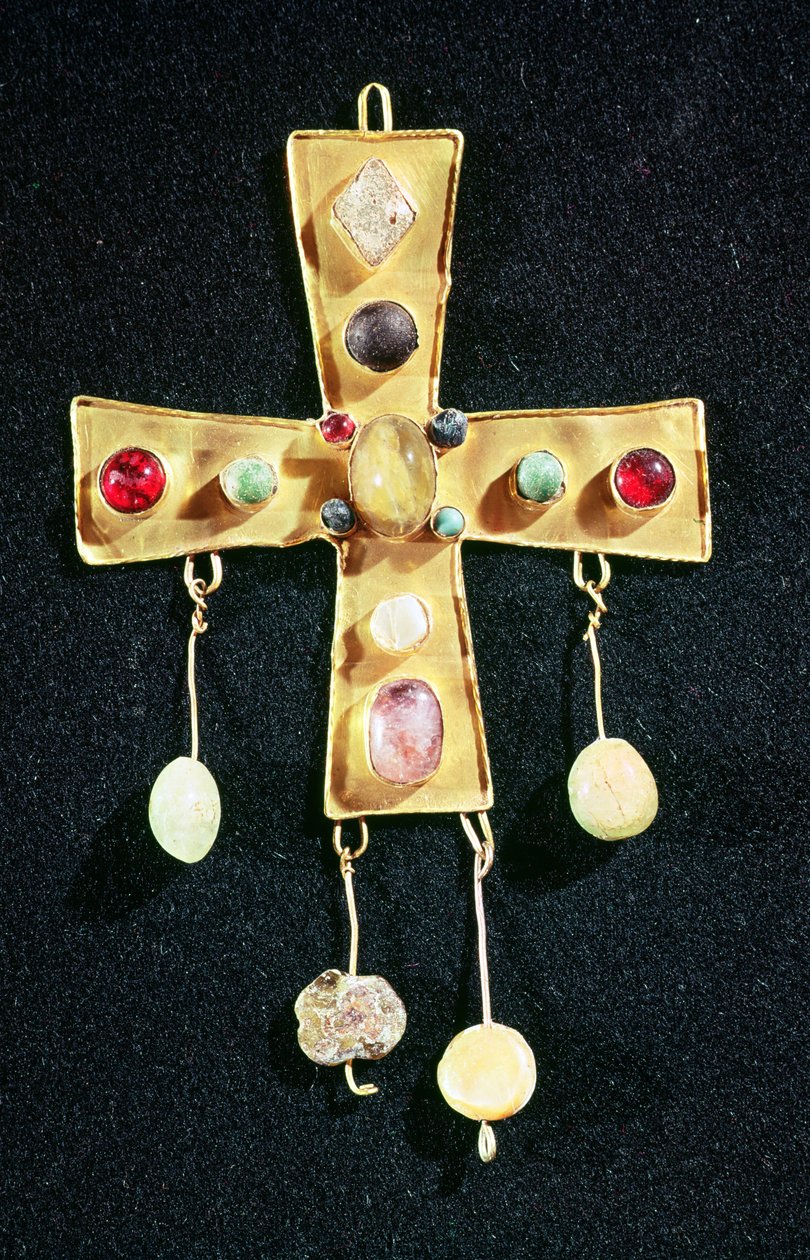 Torredonjimeno Hazinesinden Haç (altın ve yarı değerli taşlar) by Visigothic