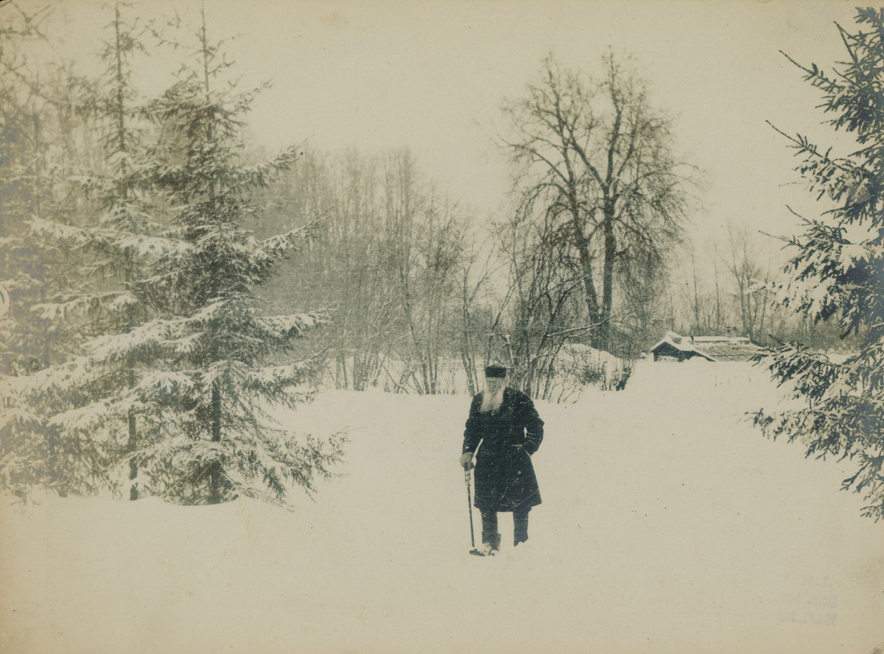 Kont Lev Nikolaevich Tolstoy yürüyor. by Vladimir Grigorievich Chertkov