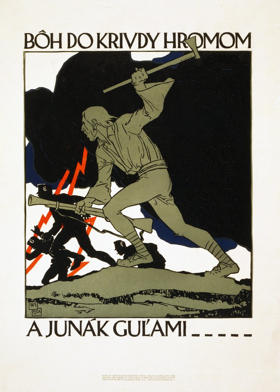 Çekoslavakya Ordusu için İşe Alım Posteri, pub. 1918 by Vojtch Preissig