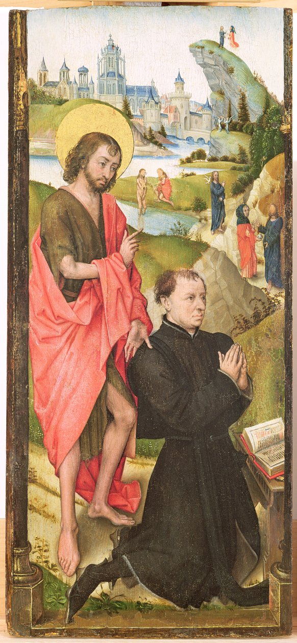 Vaftizci Yahya ile Diz çökmüş Donör, c.1470 by Vrancke van der Stockt