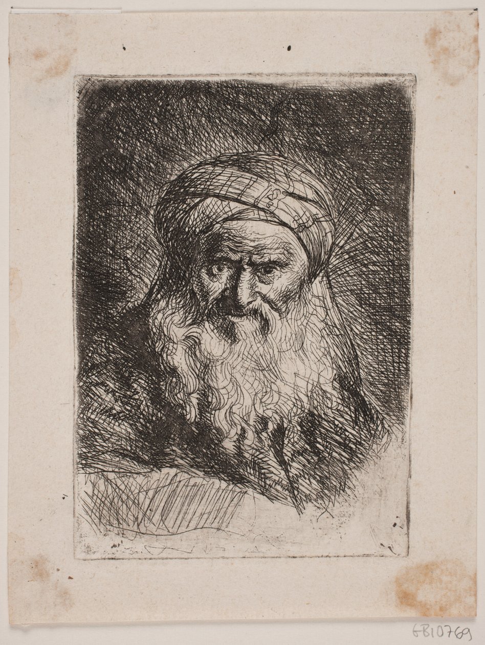 türbanlı yaşlı adam by W.A. Müller