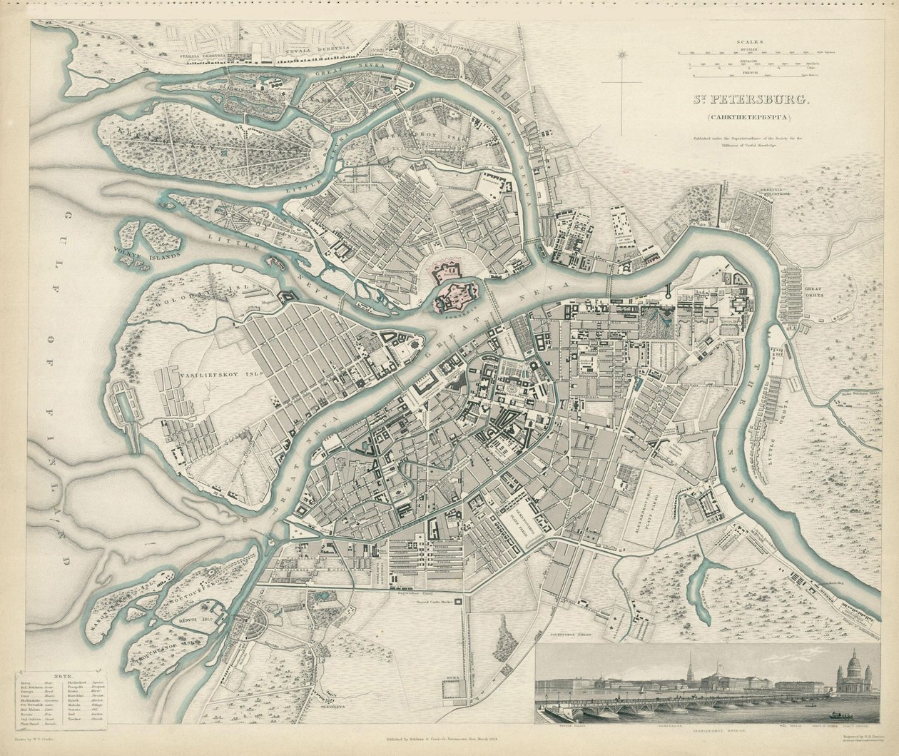 Petersburg Haritası, 1834 by W.B. Clarke