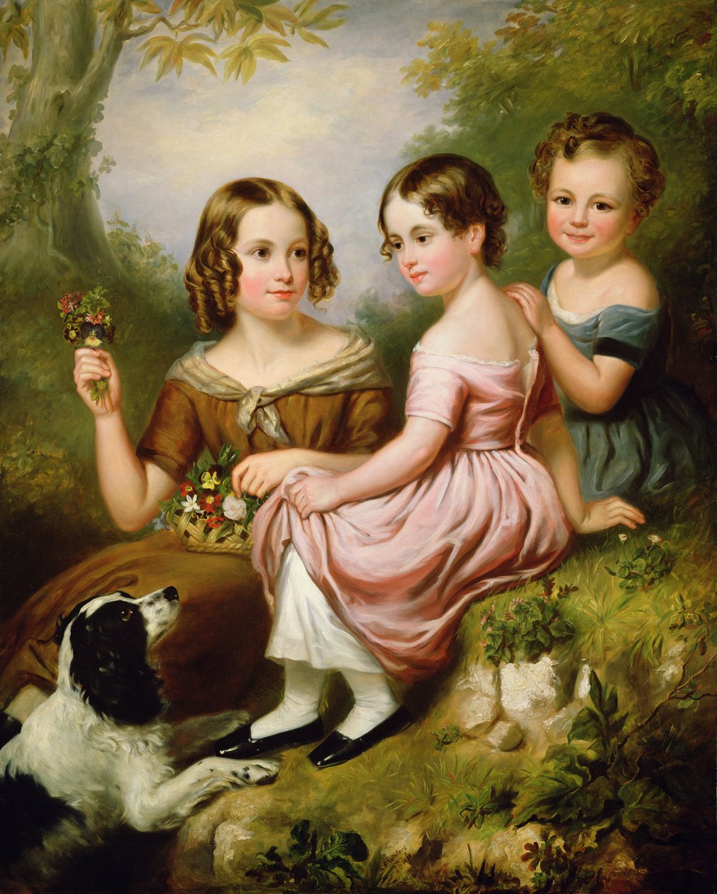 Üç çocuğun portresi, 1846 by W.R. Waters