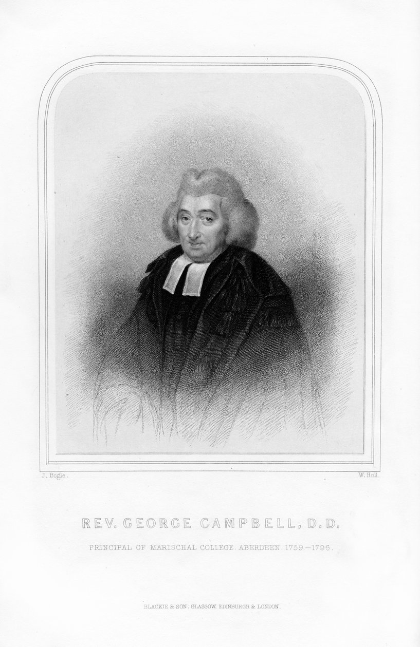 George Campbell, İskoç Aydınlanma filozofu, 1870. by W. Holl