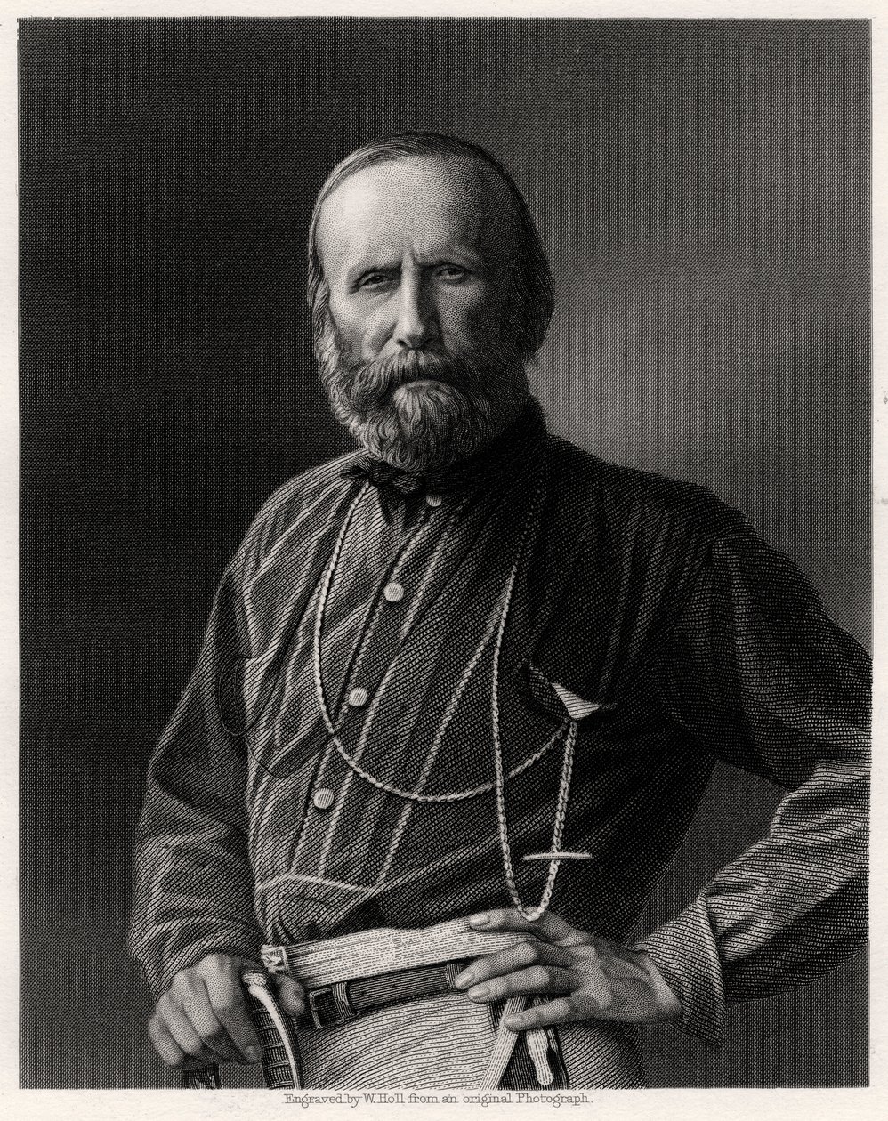 Giuseppe Garibaldi, İtalyan vatansever, 19. yüzyıl by W. Holl