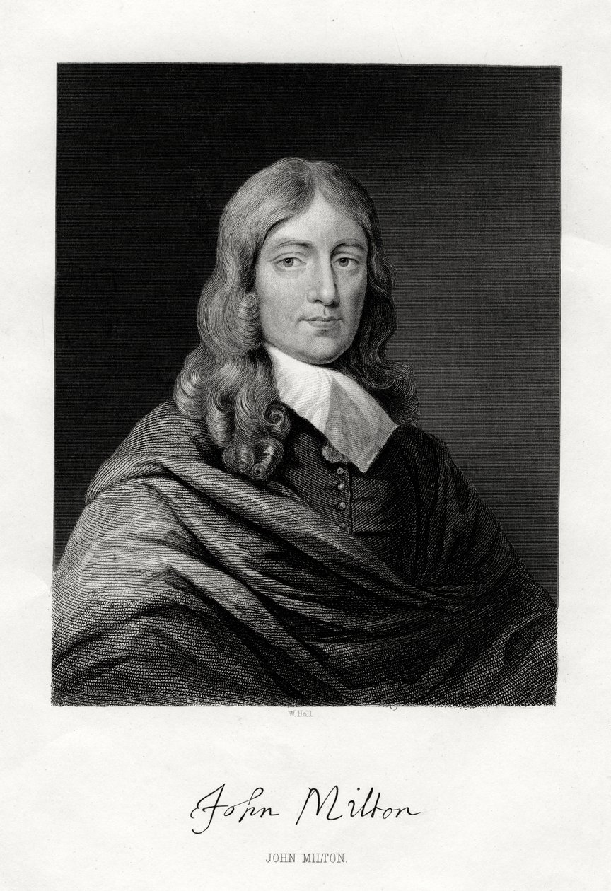 John Milton, İngiliz şair, 19. yüzyıl by W. Holl