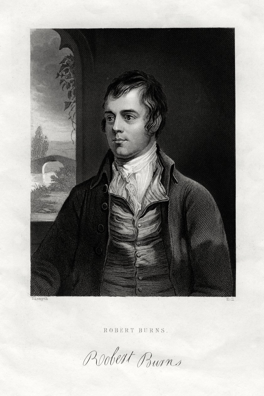 Robert Burns, İskoç şair, 19. yüzyıl by W. Holl