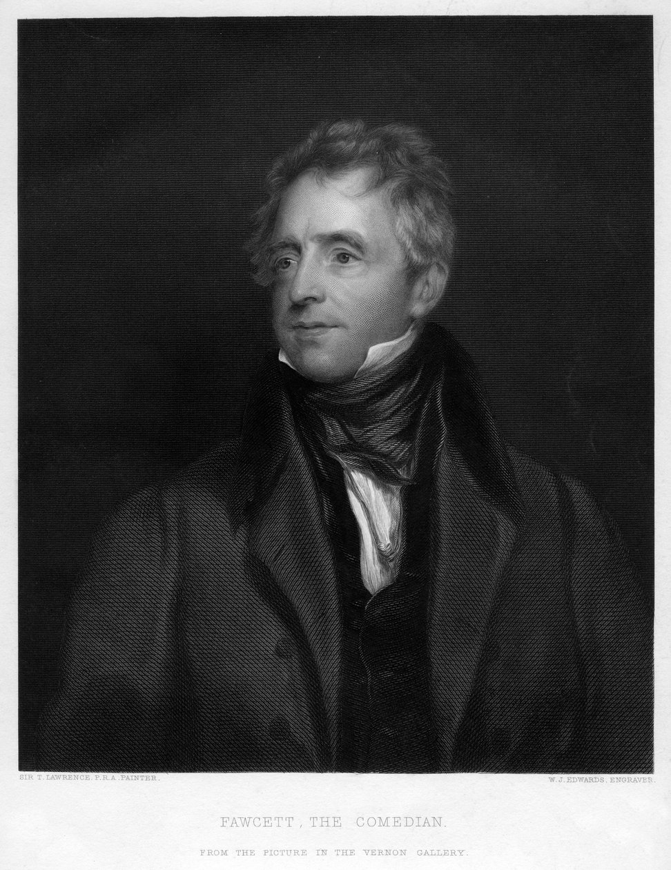 Fawcett, Komedyen, 1828 19. yüzyıl by W. J. Edwards