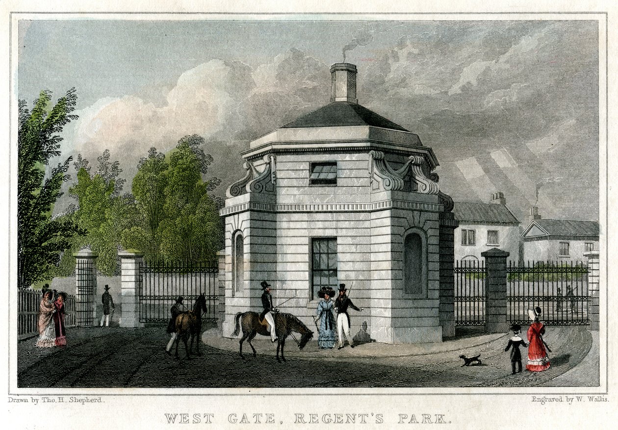 West Gate, Regents Park, Londra, 19. yüzyıl. by W. Wallis