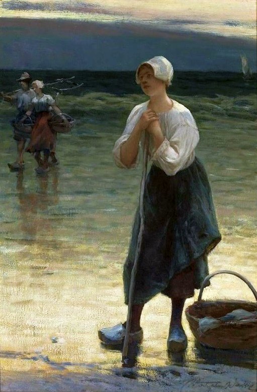 Breton balıkçı kadın. by Wadysaw Wankie