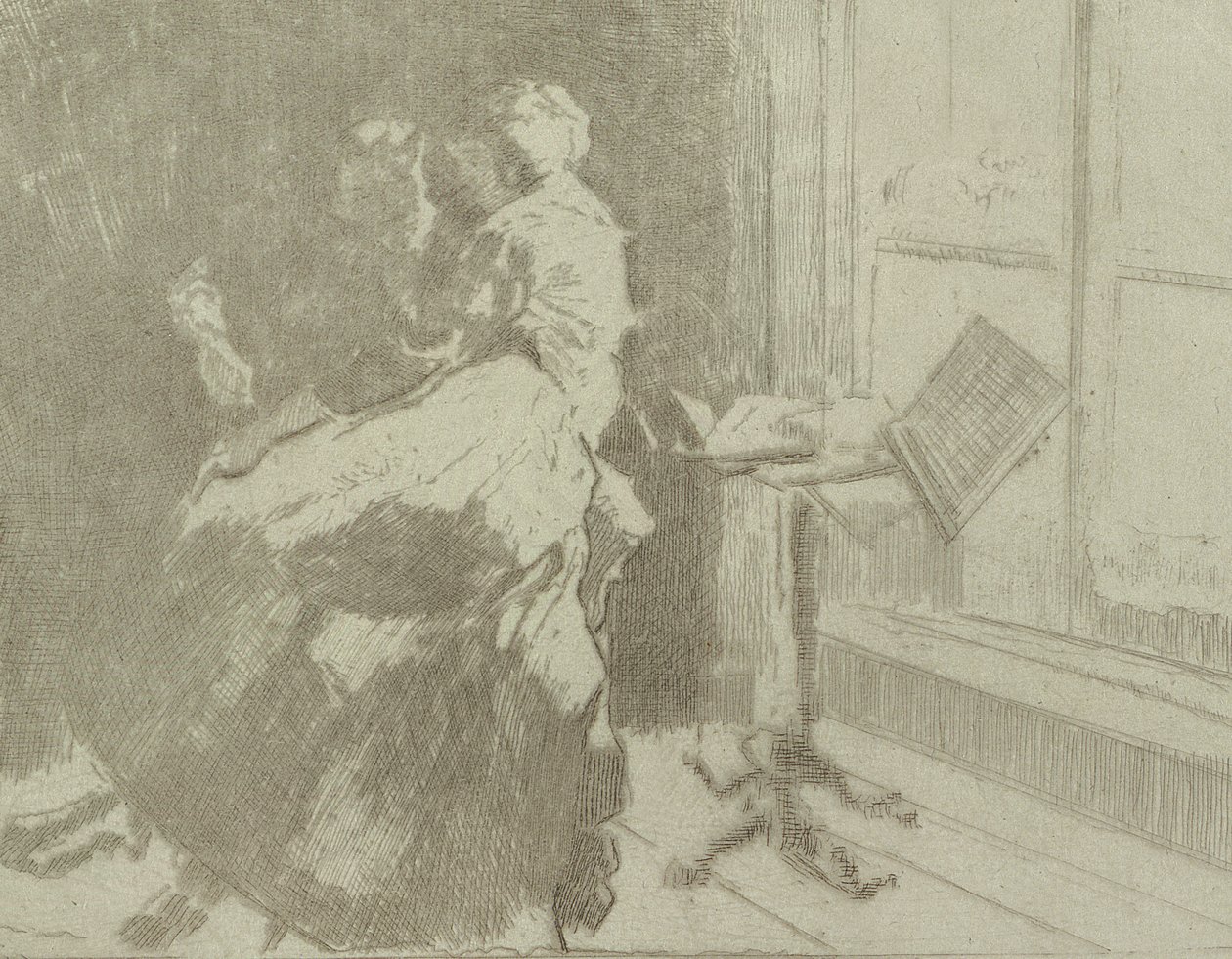 Harflerin Kadını, 1915 (aşındırma kanıtı) by Walter Richard Sickert