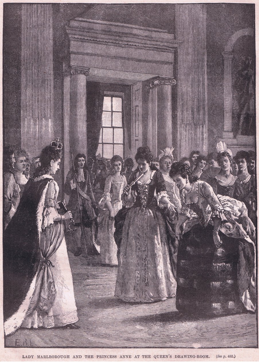 Lady Marlborough ve Prenses Anne, kraliçenin misafir odasında MS 1692 by Walter Stanley Paget