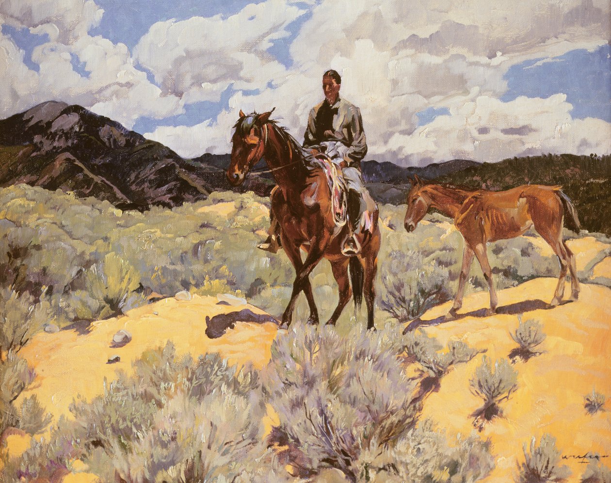 Colt ile Atlı Kızılderili, 1930 dolayları by Walter Ufer
