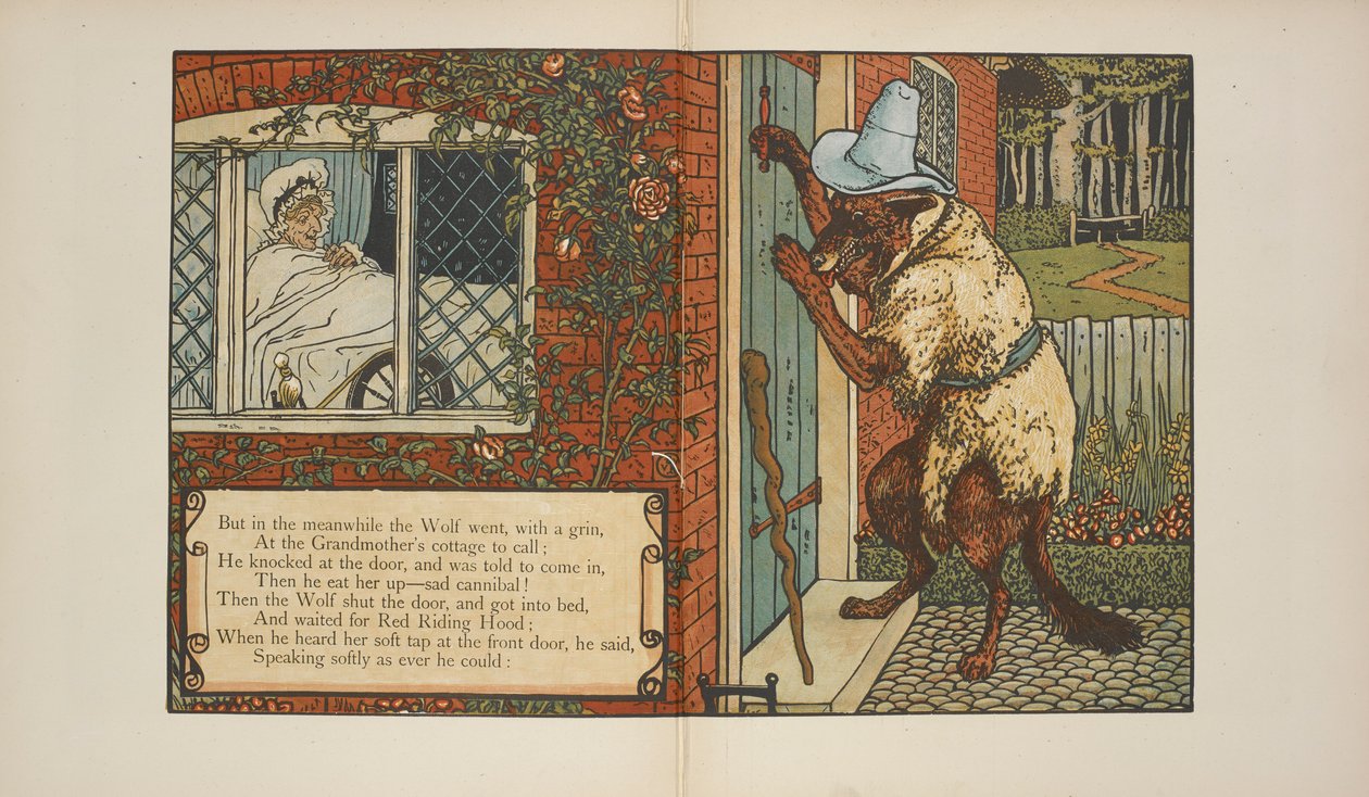 'Kırmızı Başlıklı Kız' için İllüstrasyon. by Walter Crane