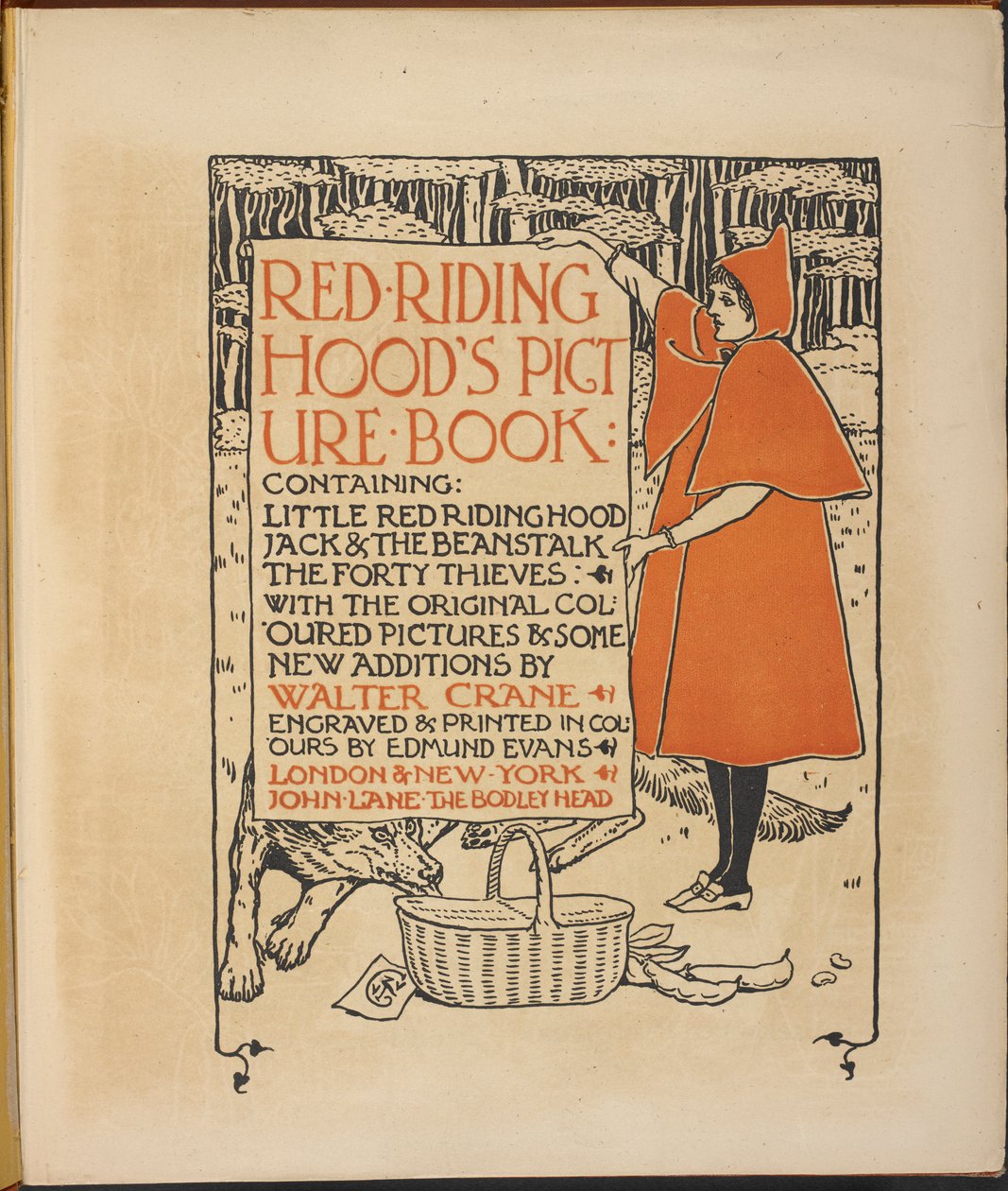 'Kırmızı Başlıklı Kız' için İllüstrasyon. by Walter Crane
