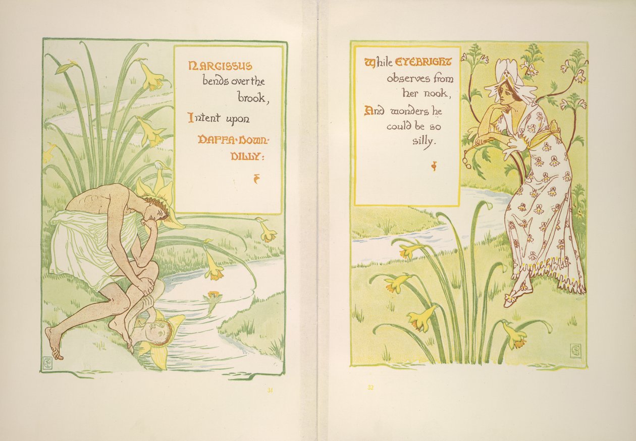 Nergis ve eyebright by Walter Crane