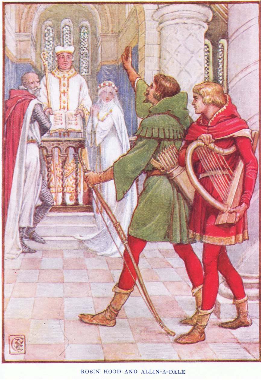 Robin Hood ve Alan-a-Dale, c.1920 by Walter Crane