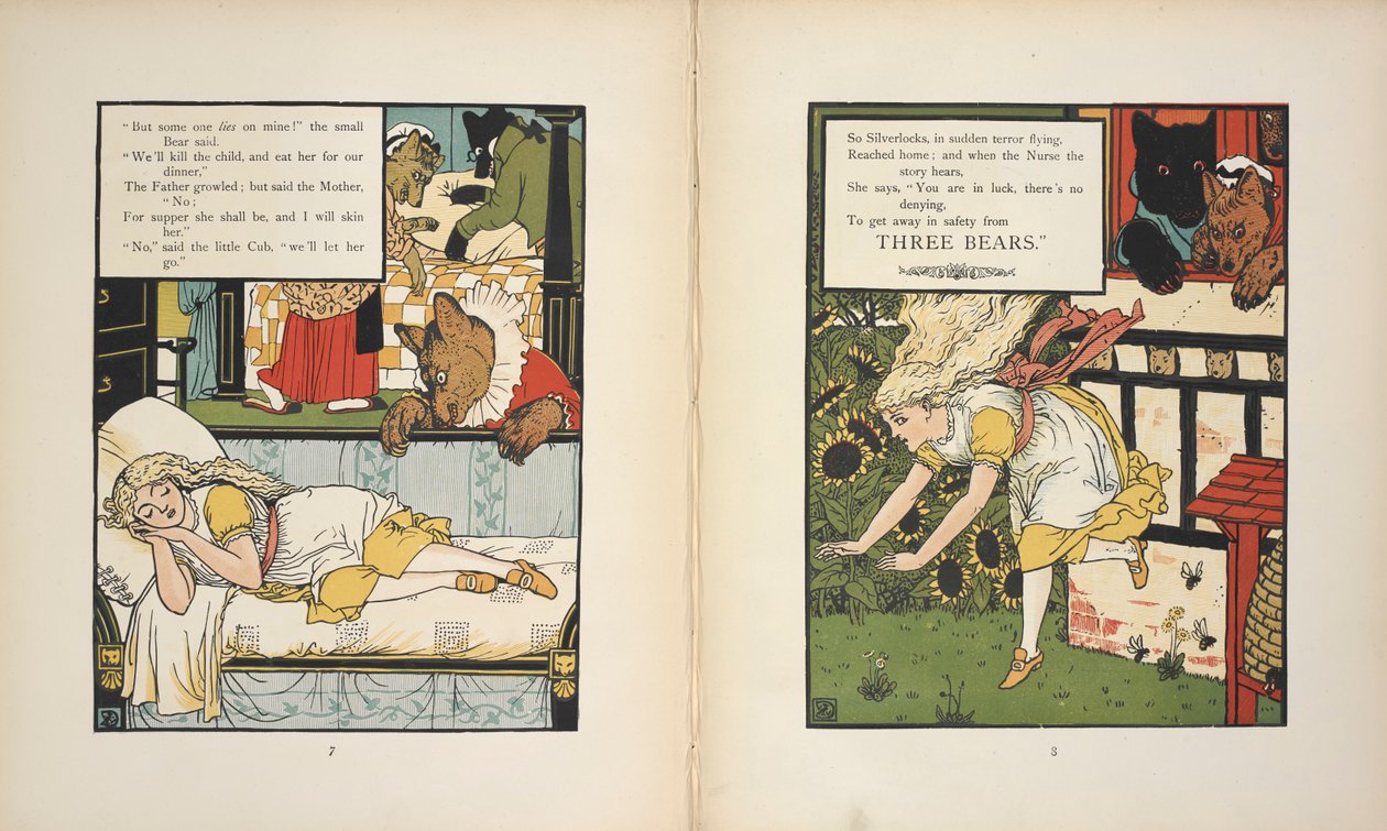 Gümüş bukleler Üç Ayı yüzünden tehlikede. by Walter Crane