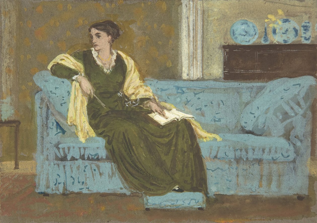 Kanepede Oturan Kadın, 1865-1915. by Walter Crane
