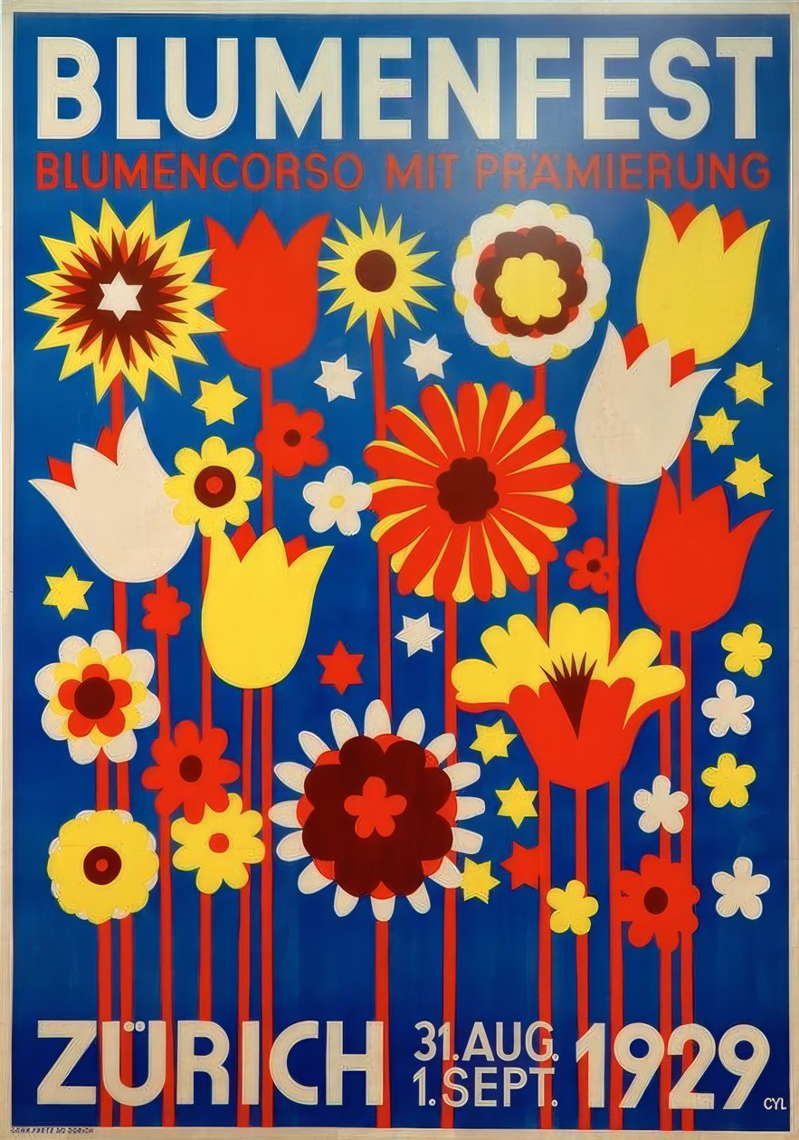 Çiçek festivali, ödüllü çiçek geçit töreni by Walter Cyliax