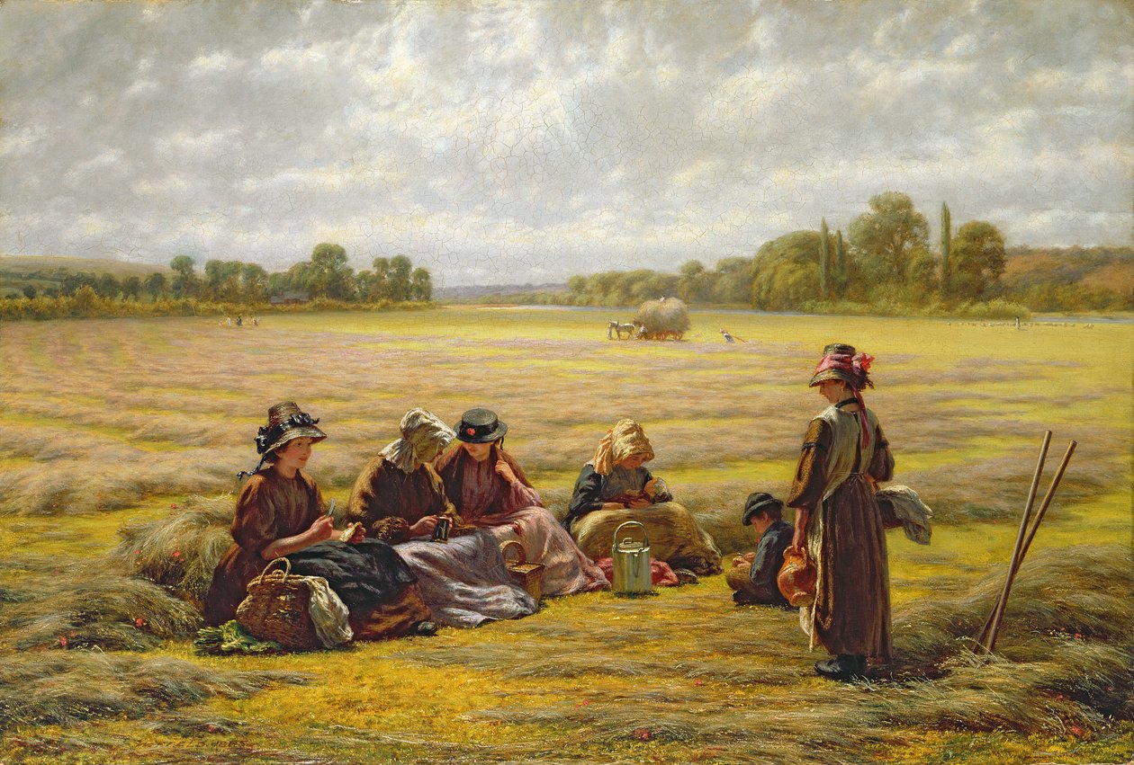 Harvesters resting in the Sun, Berkshire, 1865  by Walter Field