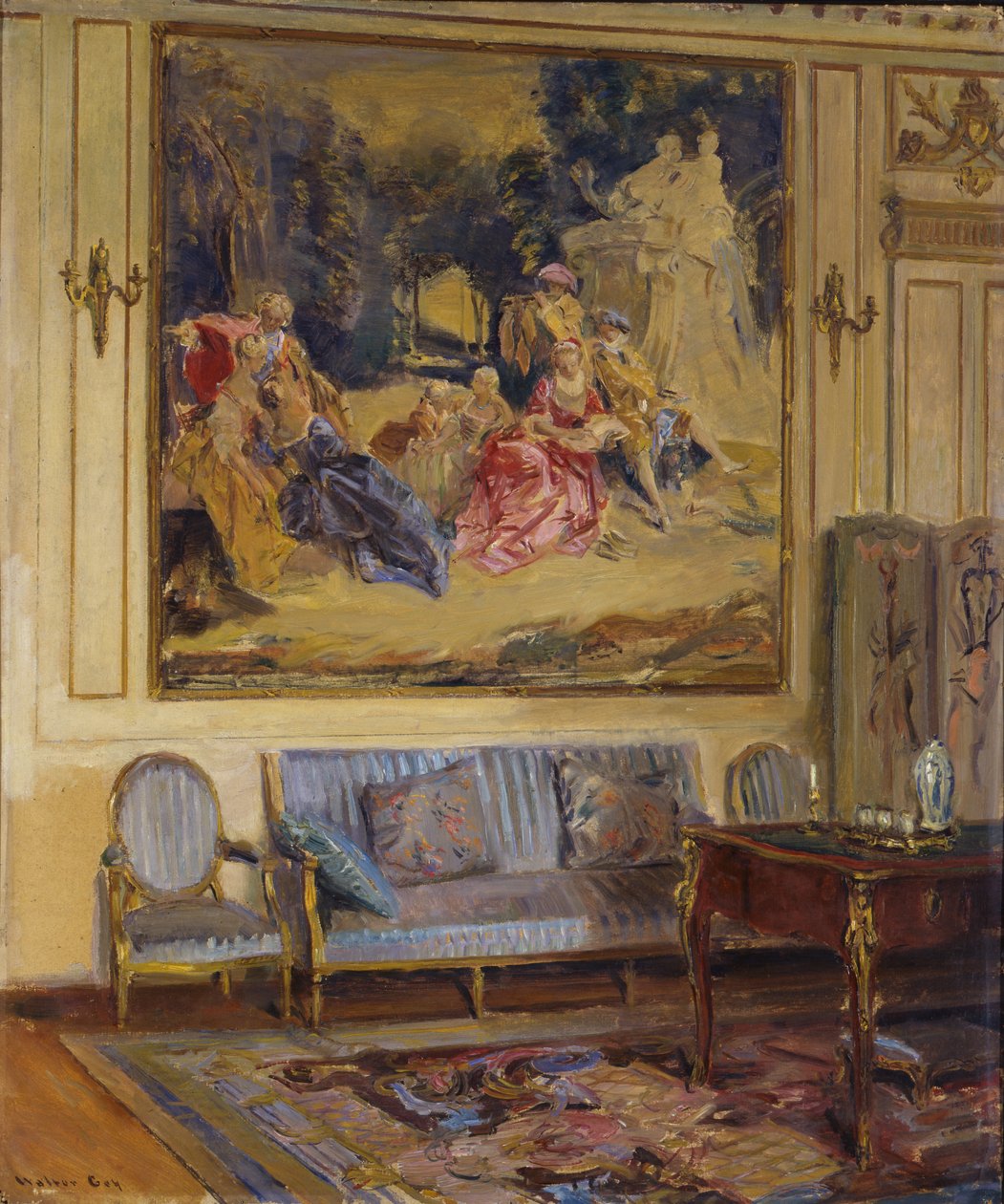 Boudoir, Chateau de Chaalis, 1914. by Walter Gay