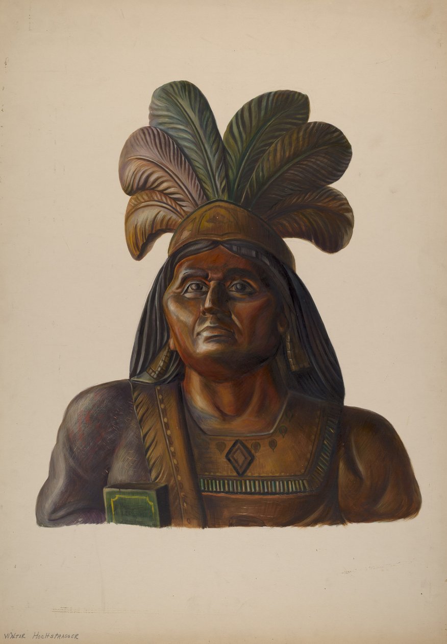 Puro Mağazası Indian, c. 1937. by Walter Hochstrasser
