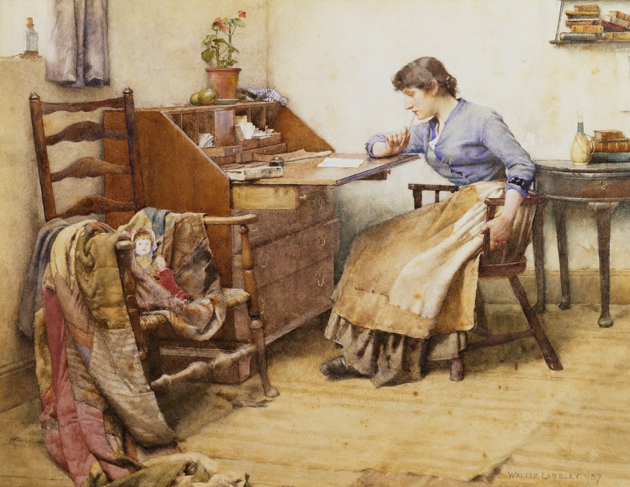 Uzak Düşünceler, 1887 by Walter Langley